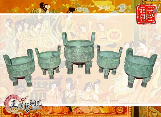 銅鼎，銅五鼎，中國(guó)鼎，佛像用鼎